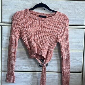 Cropped Tie Sweater